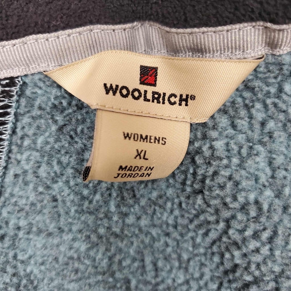 Woolrich Fleece Full Zip Sweater Vest Womens XL Teal Black Zip Pockets Winter - Picture 3 of 7